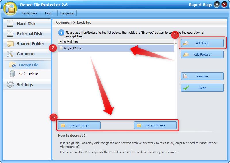 select encryption target