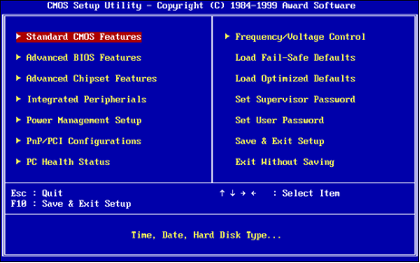 BIOS settings