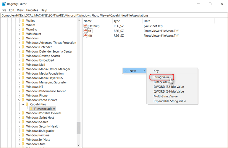 add new string value