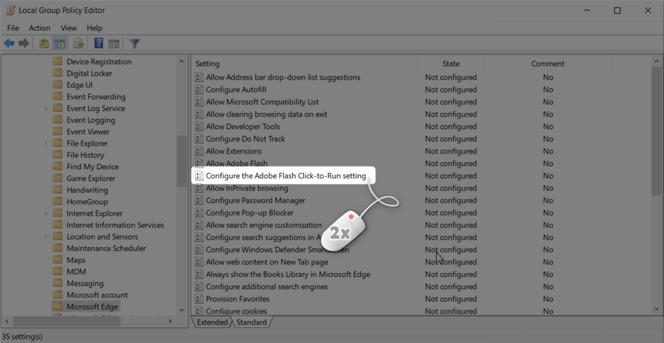 find allow adobe settings