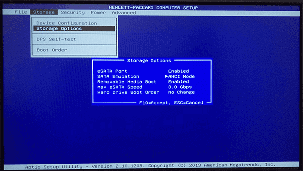 enable ahci mode in bios
