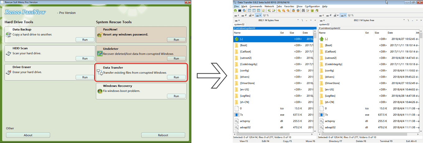 Data transfer function of Renee Passnow