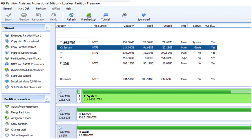 make SSD 4K alignment with partition assistant