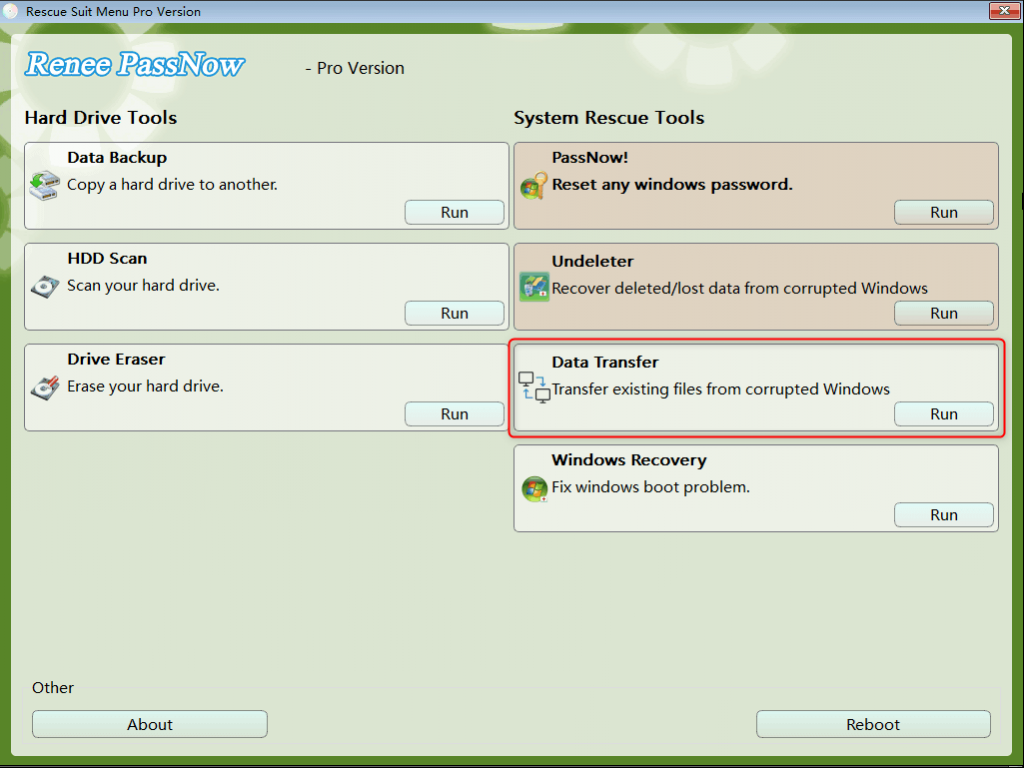 data transfer function in Renee Passnow