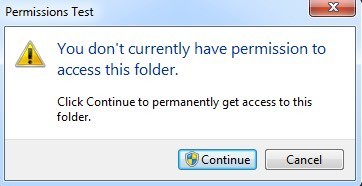 no authority to access folder