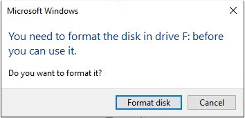 require to format the disk