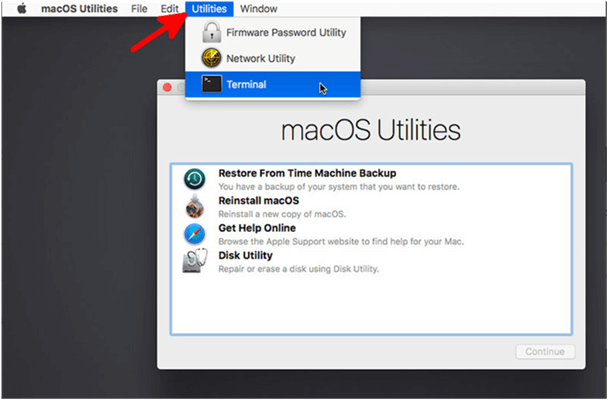 select terminal in utilities