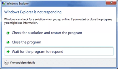 windows explorer does not response