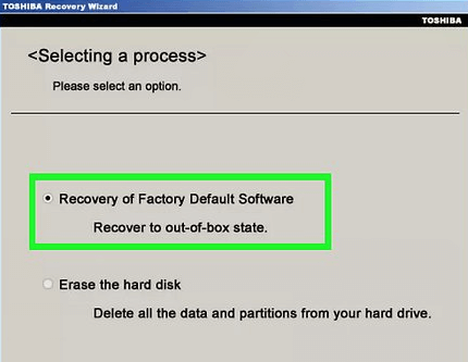 Recovery of factory default software