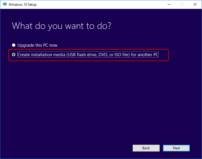 create media Windows 10