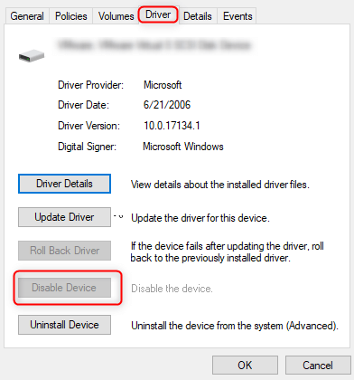 disable SD device to solve sd card reader not working