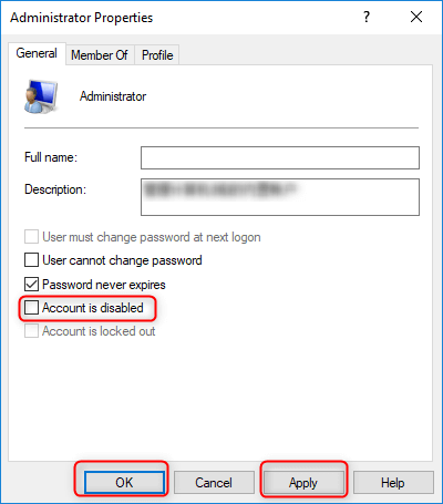 enable administrator account Windows 7