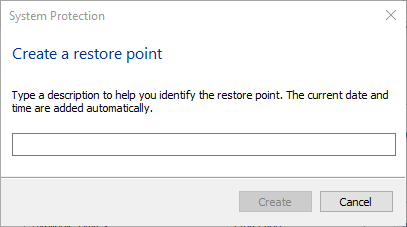 name the restore point
