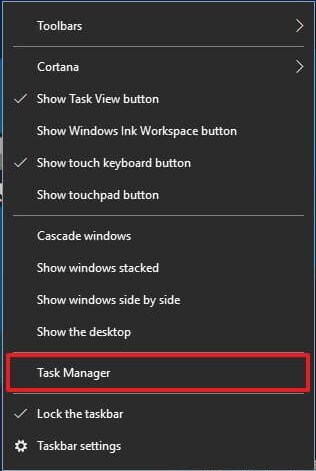 opening task manager windows 10