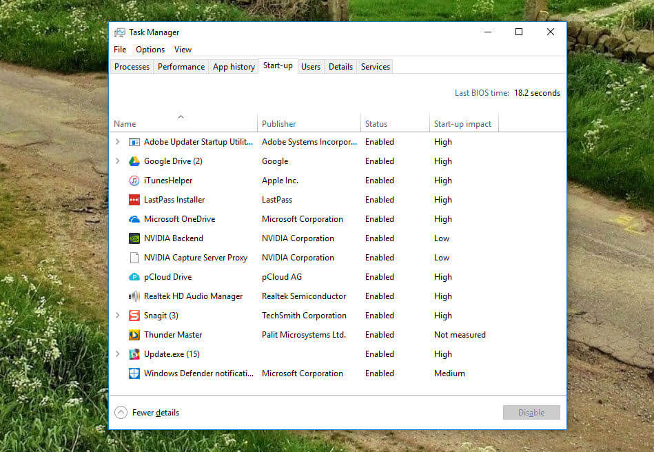 select target programs and click disable