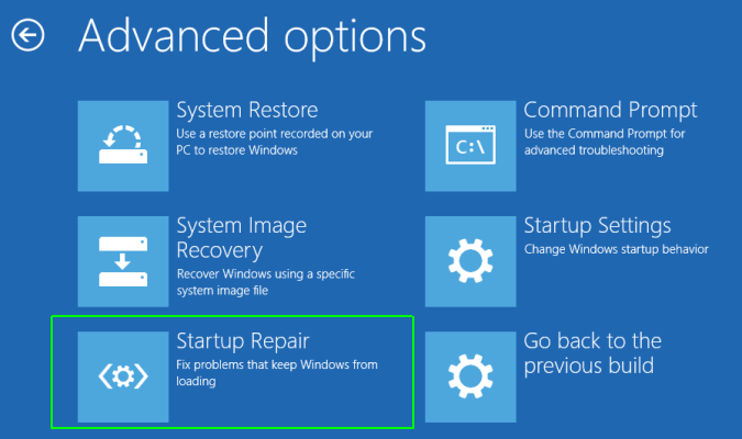 startup repair in Windows