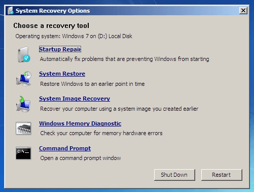 System Recovery Options