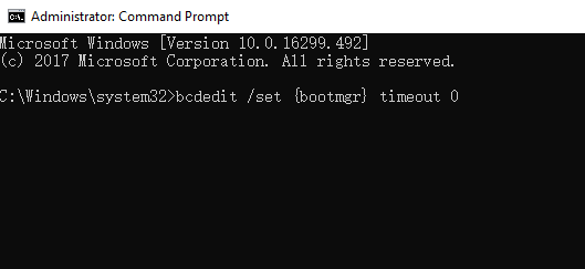 disable bootmgr with command prompt