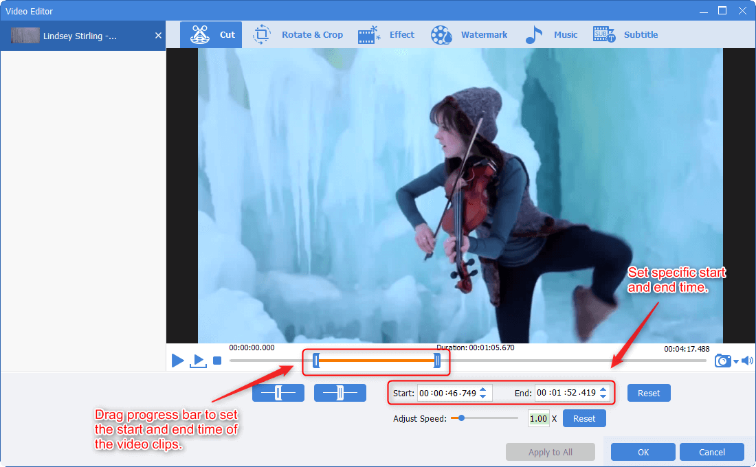 cut video clips in renee video editor pro