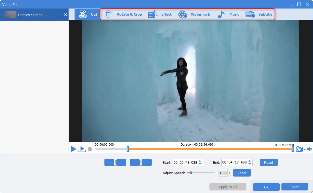 edit the video clips with other functions