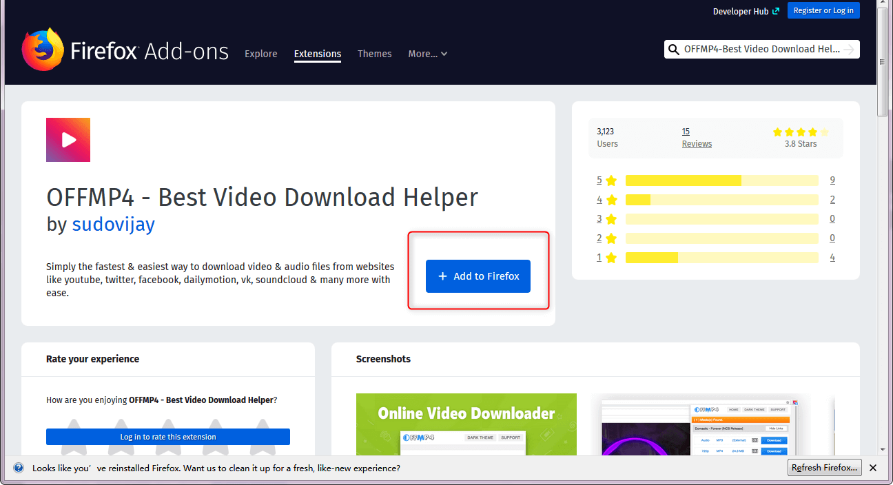 use firefox addons to donwload youtube video