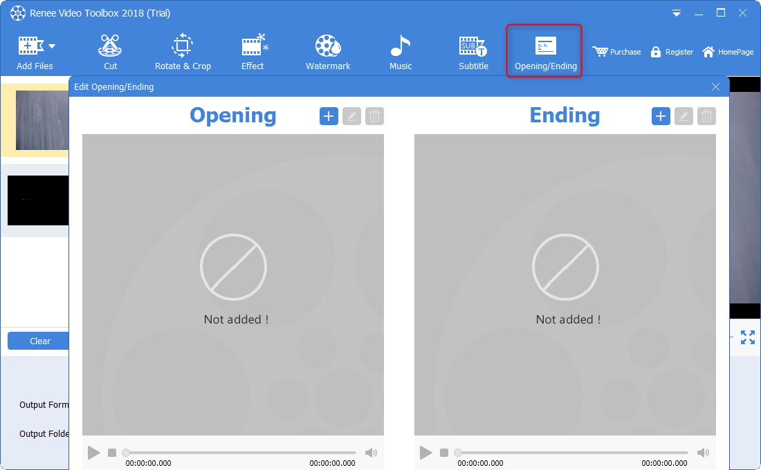 add opening or ending