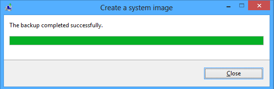 create image backup successfully