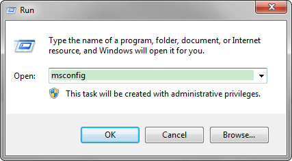 enter msconfig windows 7