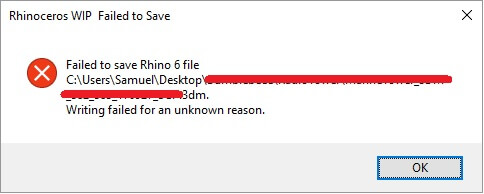 failed to save files