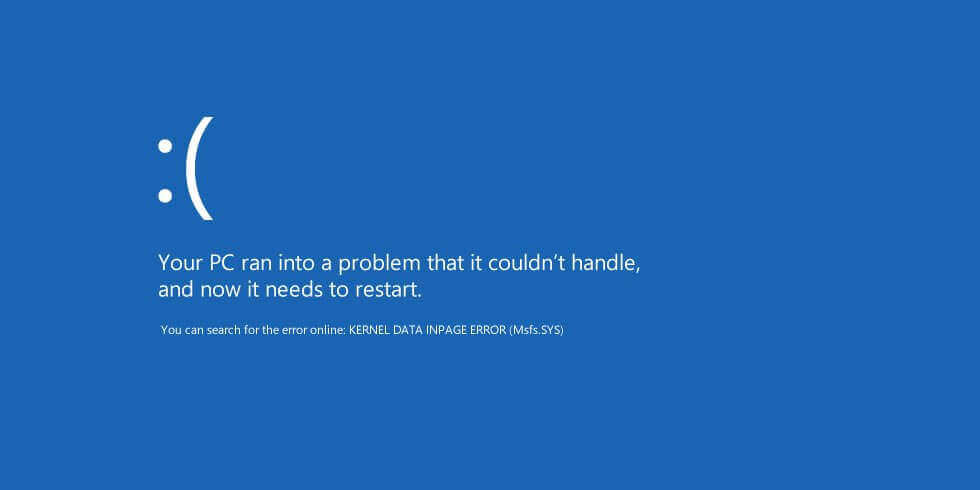 restart to recover system because PC appear the blue screen error codes
