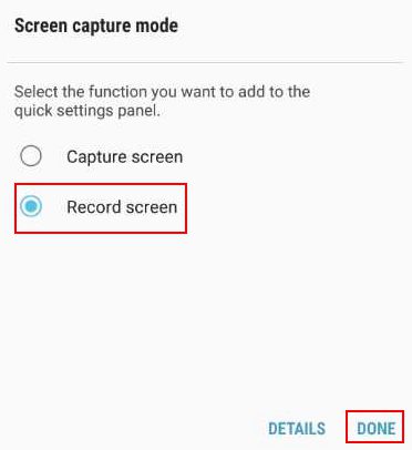 Samsung S9 Screen recording