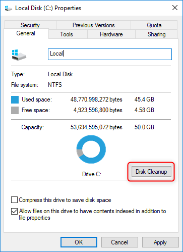 Disk cleanup