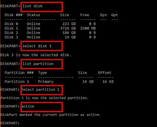 change active partition