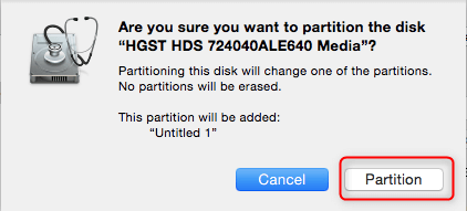 Partition a new SSD in macOS