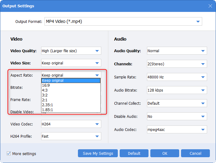 video aspect ratio