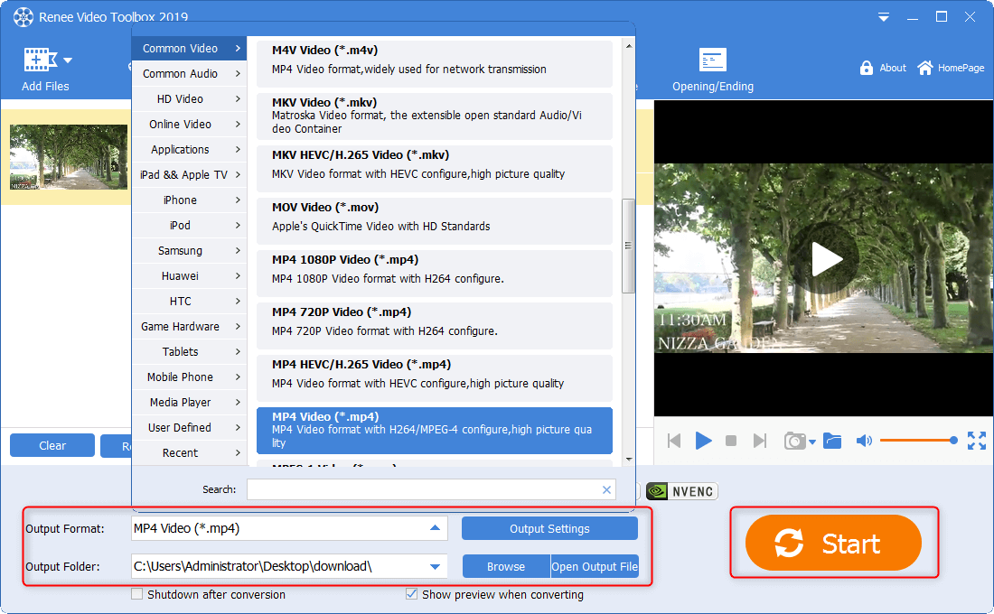 output MP4 video and save