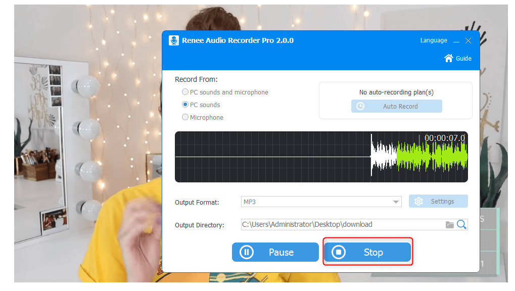 stop video and save audio