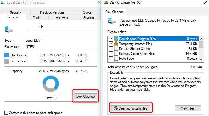 Disk cleanup