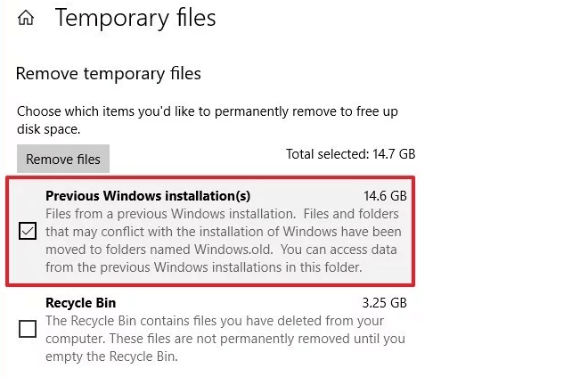 Remove previous Windows installation