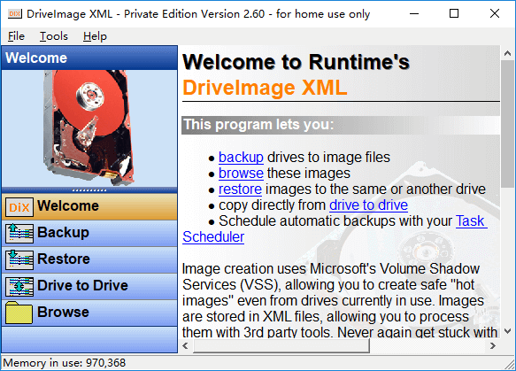 Drive image XML