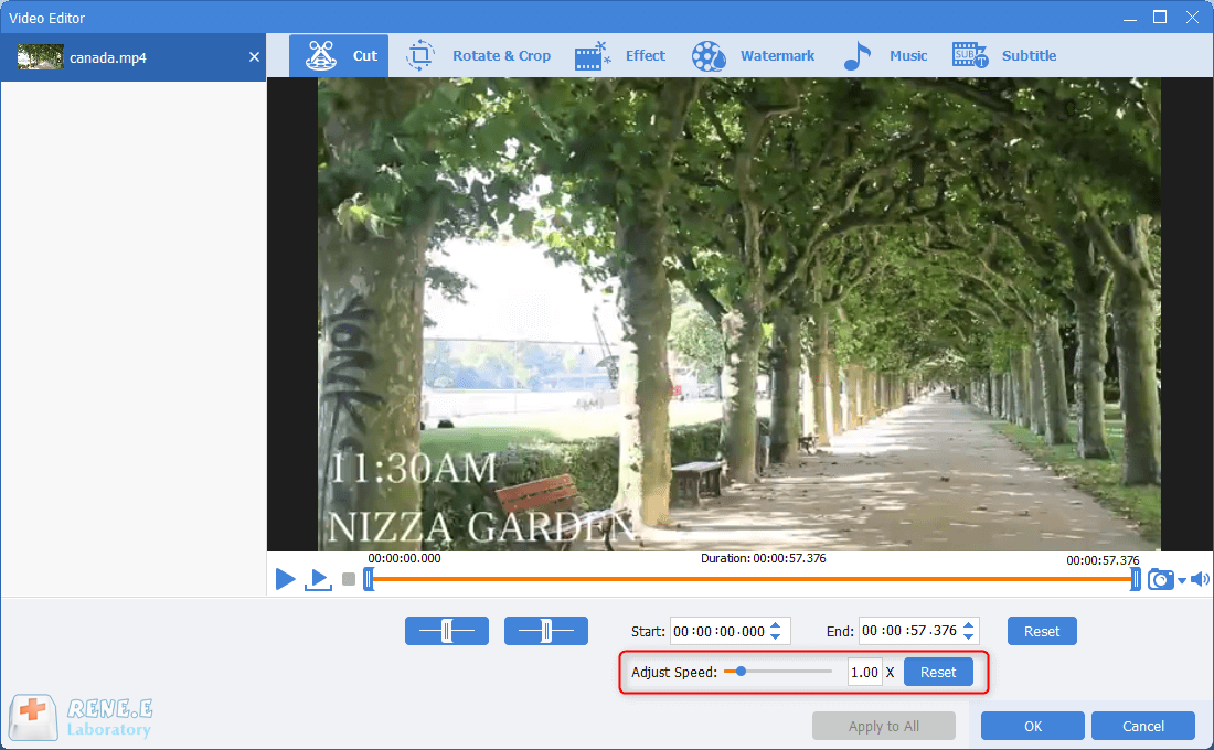 adjust video playback speed