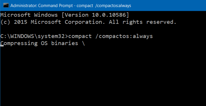 compact compactosalways in command prompt