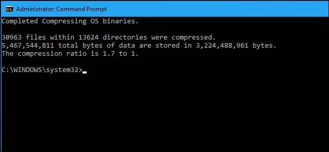 compression ratio in command prompt