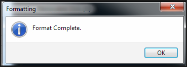 finish formatting sd card