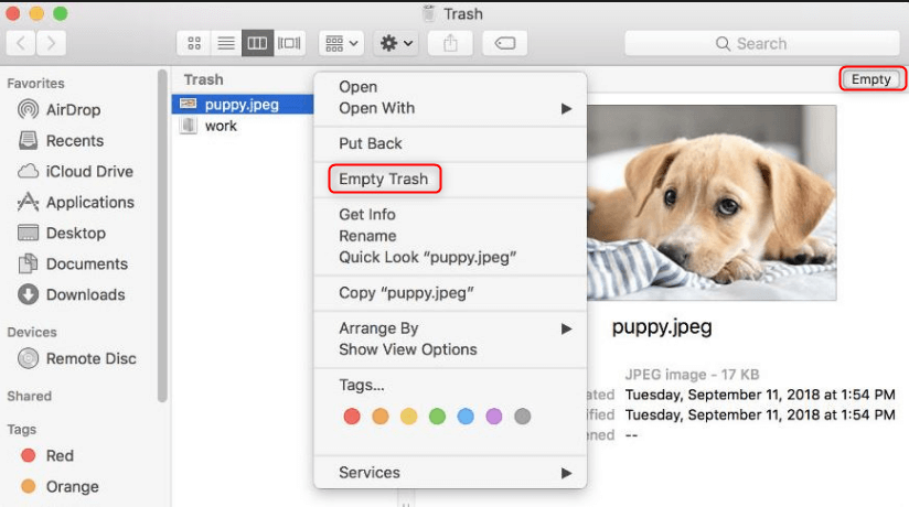 faster way to secure empty trash mac