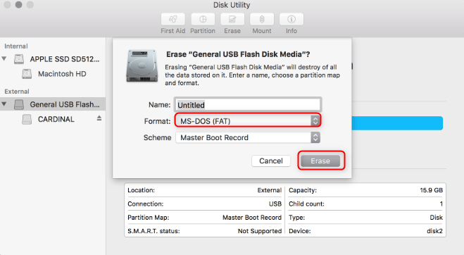 how to format usb or sd card on mac