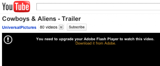 update adobe flash player to watch video