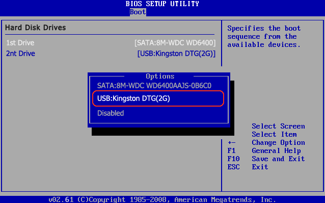 boot computer from usb bios