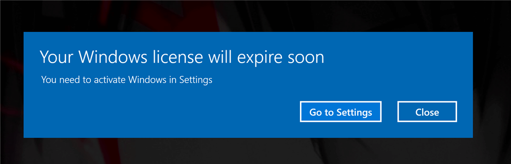 windows license will expire in days