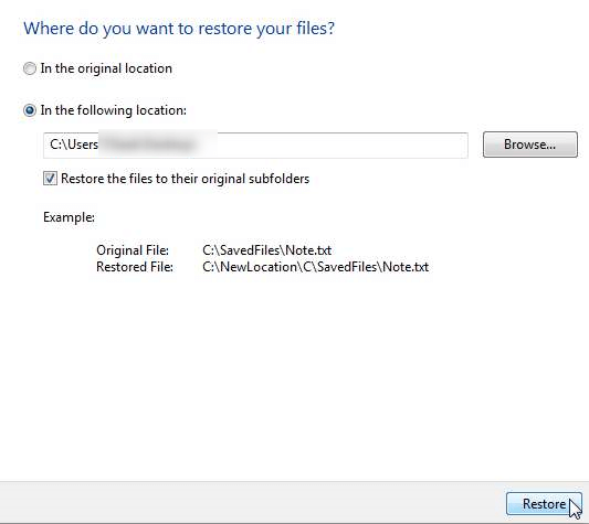restore Windows 7
